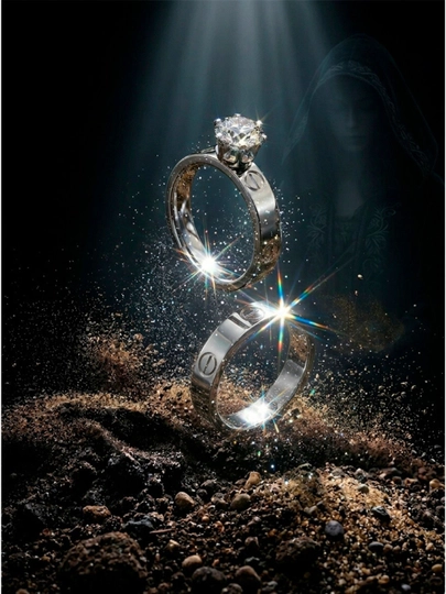 Кольца Cartier из нержавеющей стали, с камнями и без, для женщин и девушек — AJ1995-UZUKLAR-CЕРМЕЛ-17