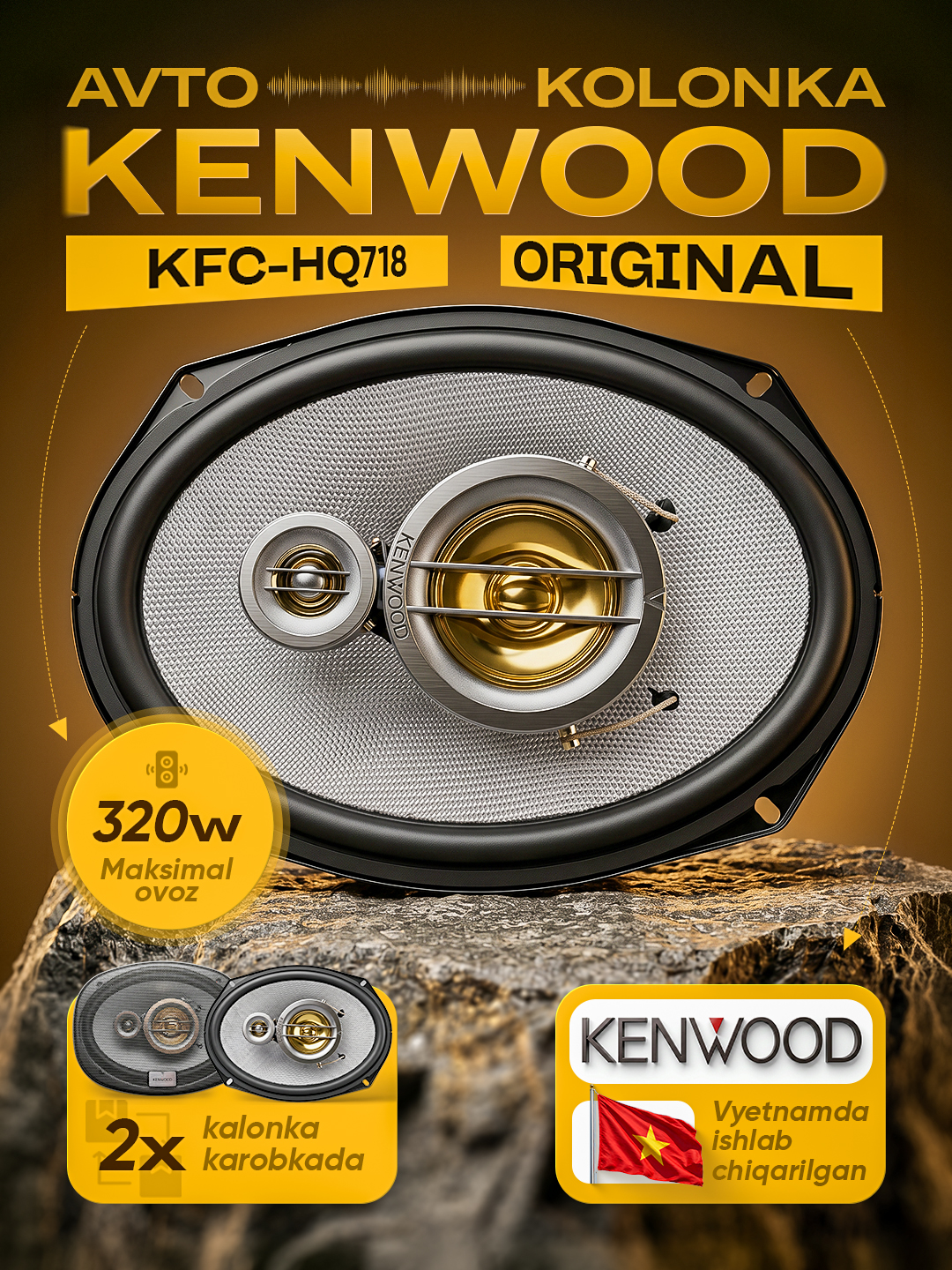 Avtomobil uchun kolonkalar, Kenwood KFC-PS6995EX, 718, 710 avtotovush, unversal akustika - 