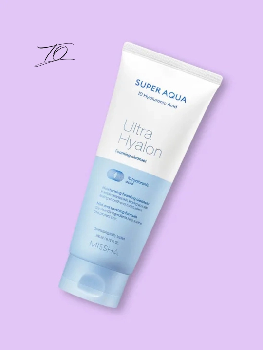 Missha Super Aqua Ultra Hyalron Foaming Cleanser namlovchi yuz yuvish ko‘pigi