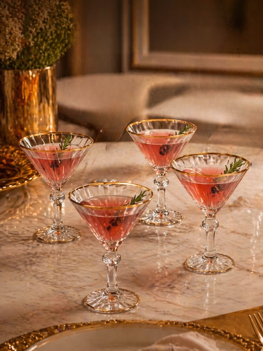 Martini va fujer to'plami, shishali, 6 dona, sharbat va shirinliklar uchun