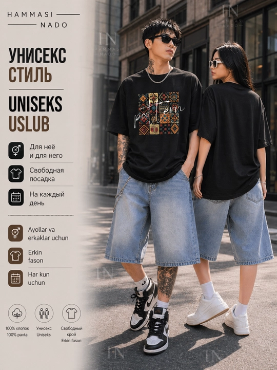 Oversize futbolka, printli futbolka, 100% paxta, koreys uslubi, Y2K uslubi
