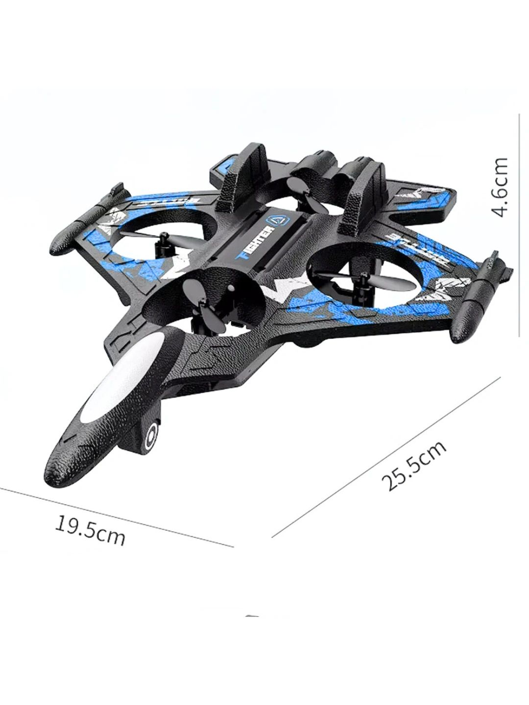 Самолет-дрон радиоуправляемый Fighter с 360° трюками и яркой RGB-подсветкой