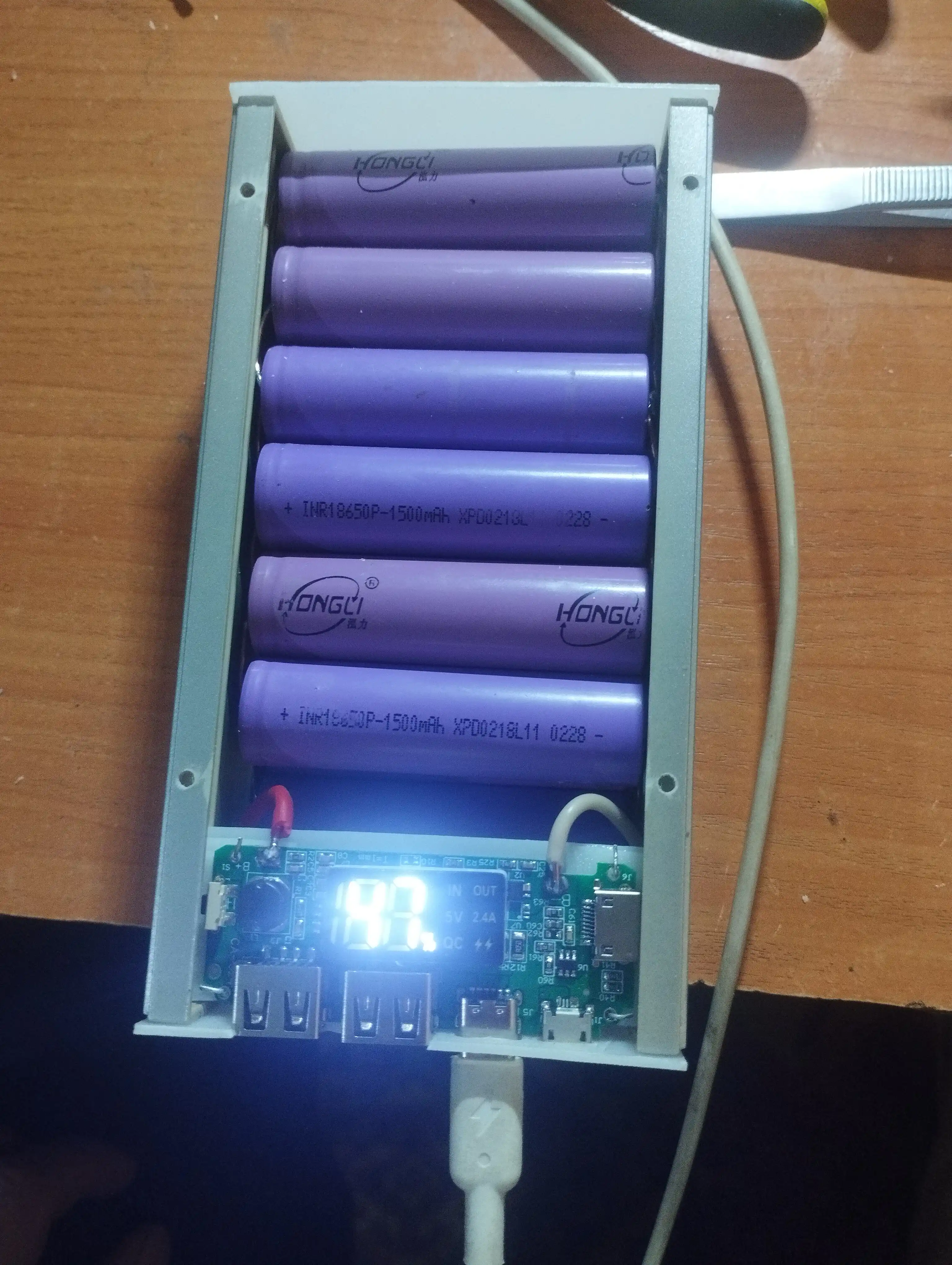 PowerBank H961-U moduli LED displeyli, 2*USB, 5V, 2.4A