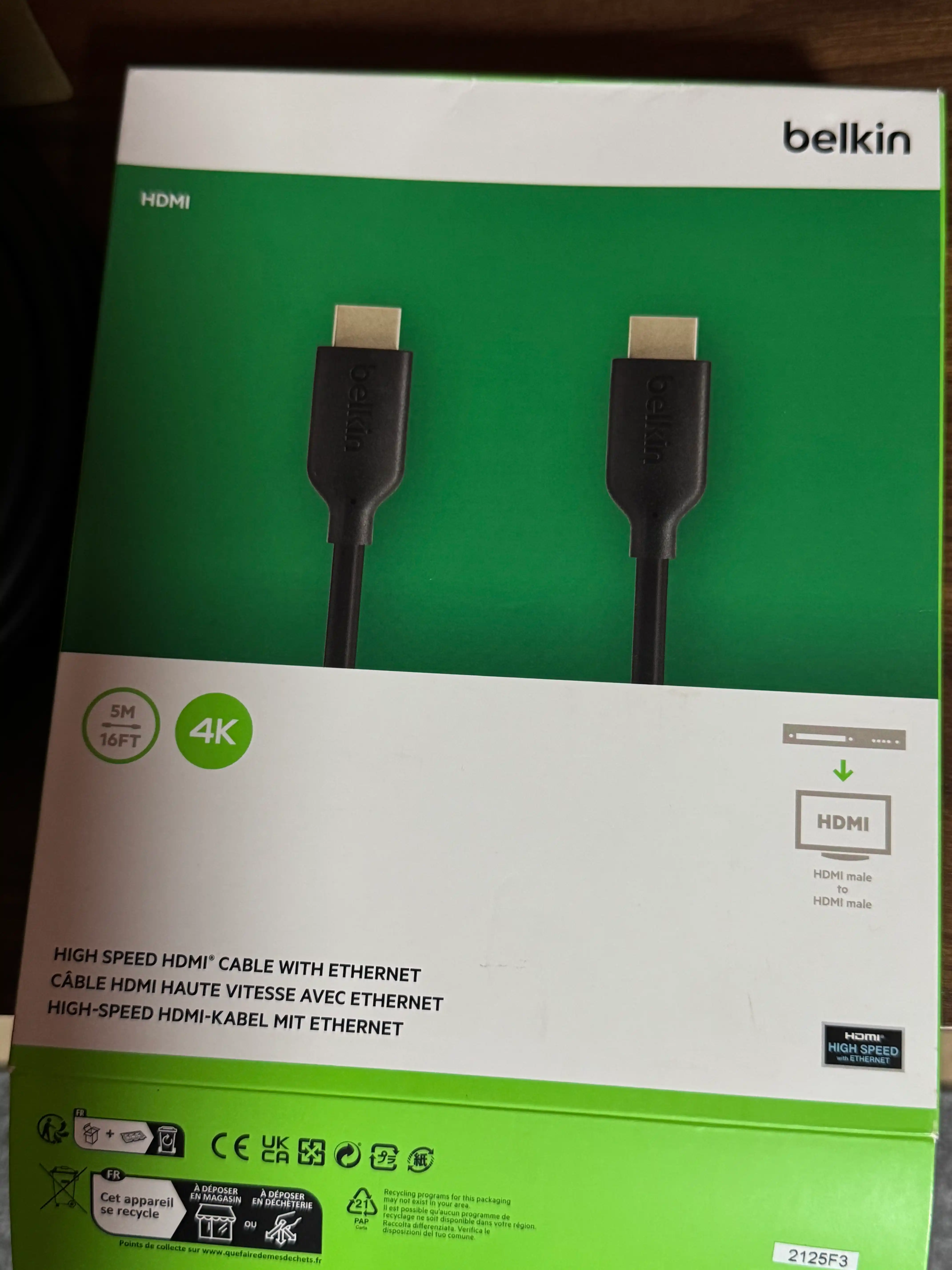 Kabel Belkin 4K Ultra HD Ethernet HDMI, 1m/2m/5m, 1080p, 3D, LAN