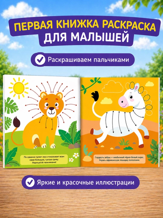Раскраска для малышей — пальчиковая раскраска, первая раскраска для малышей