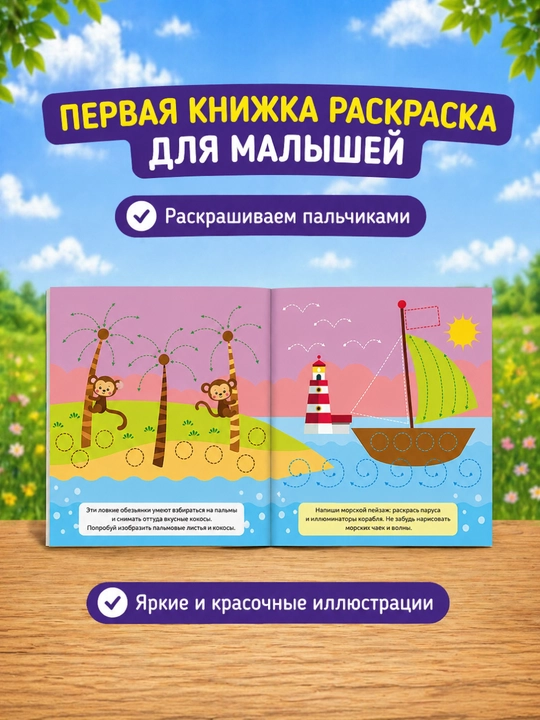 Раскраска для малышей — пальчиковая раскраска, первая раскраска для малышей