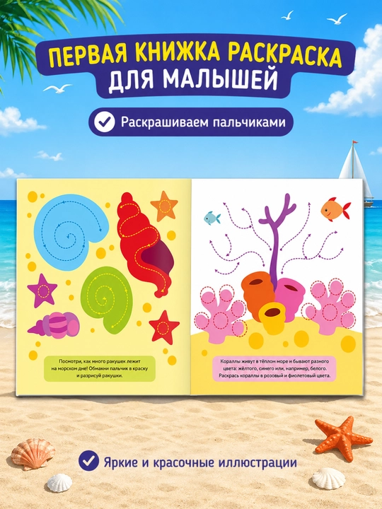 Раскраска для малышей — пальчиковая раскраска, первая раскраска для малышей