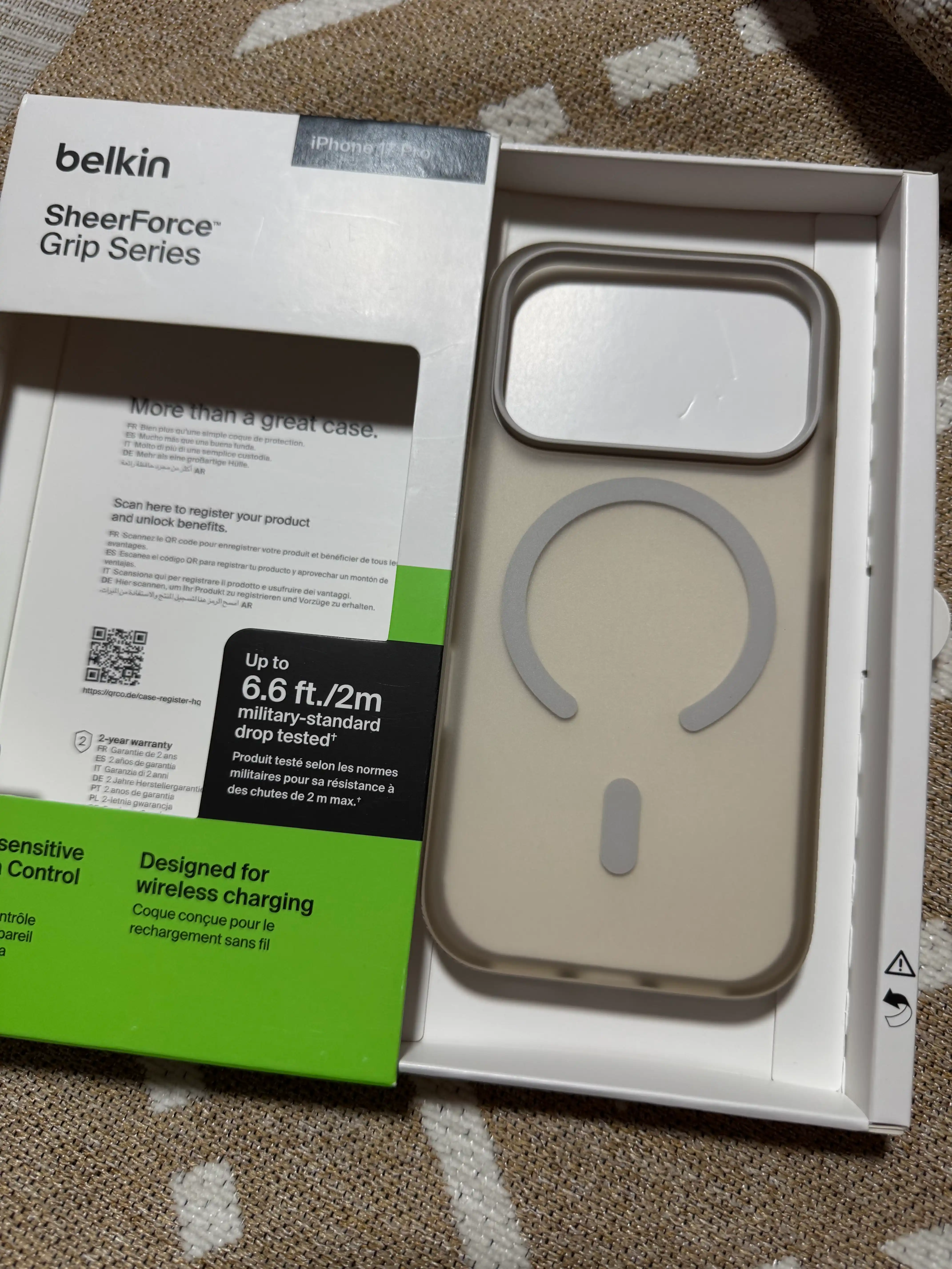 Чехол Belkin SheerForce Grip для iPhone 17 Pro,17ProMax, противоскользящий, полупрозрачный