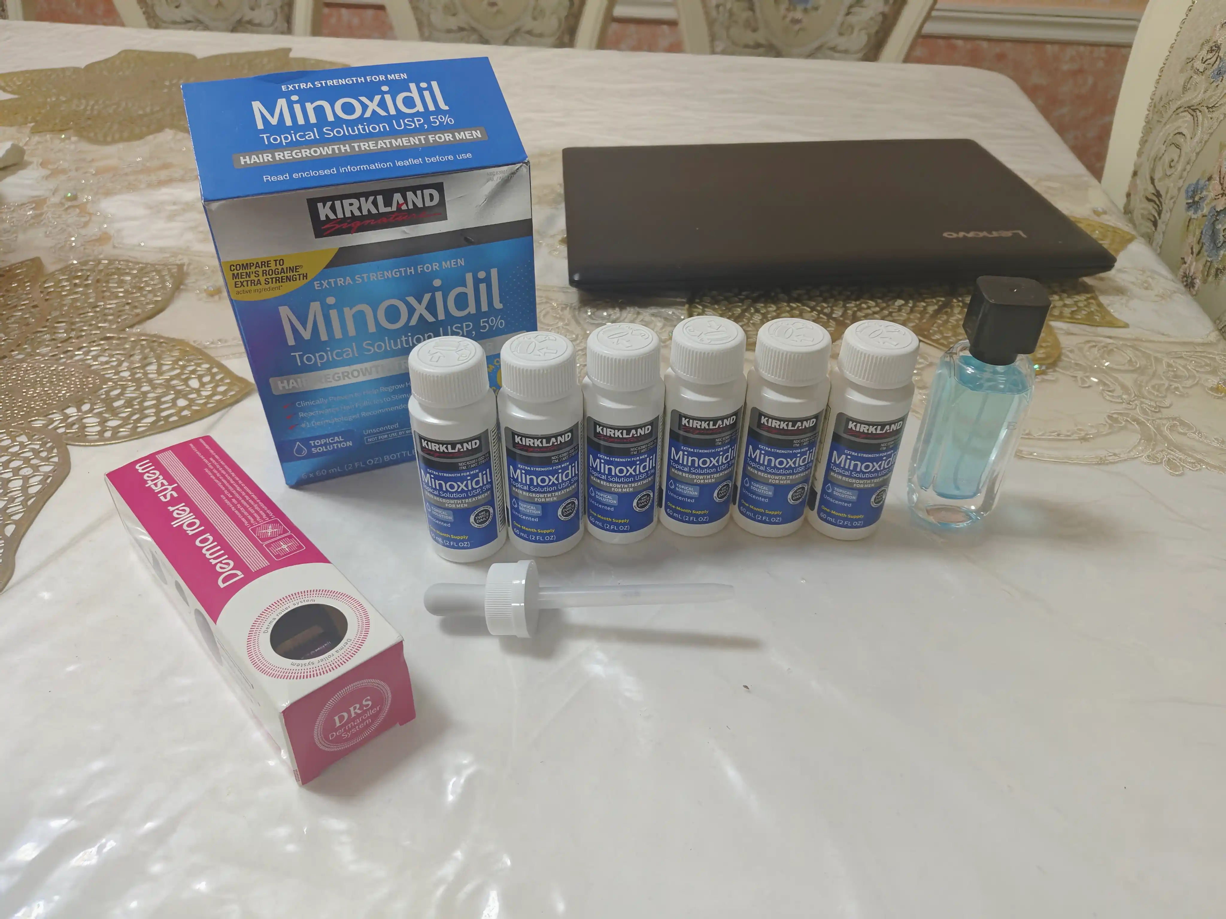 Soch va soqol o'stirish uchun minoksidil  5%, 60 ml, mezaroller, pipetka