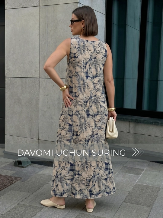 Yozgi  sarafan ayollar uchun, zig‘ir — ELLY FASHION