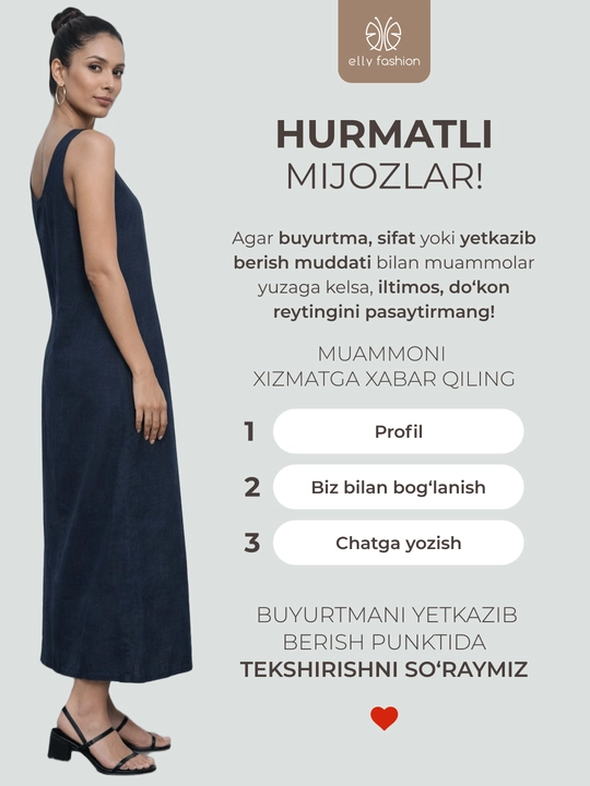 Yozgi  sarafan ayollar uchun, zig‘ir — ELLY FASHION
