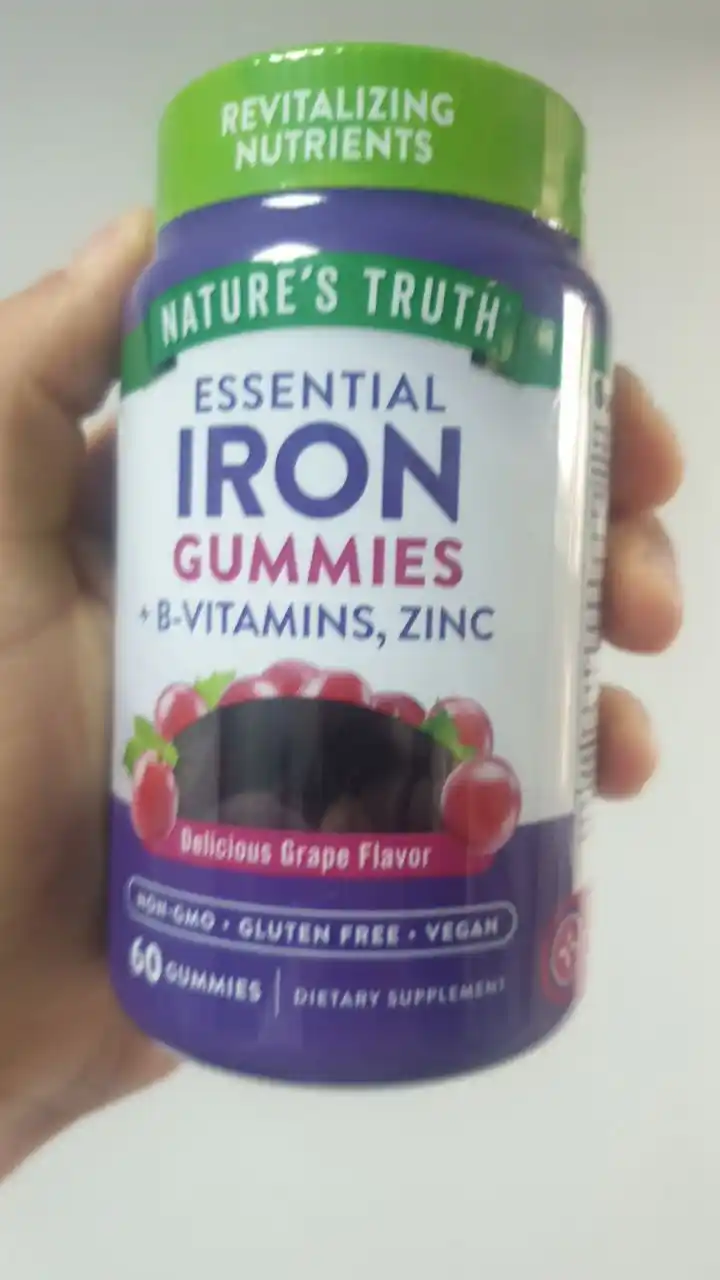 Nature's Truth Temir (Iron) + B-Kompleks va Sink, 60 ta vegan marmelad