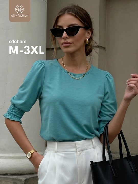 Ayollar uchun bluzka, 42-52 o‘lchamlarda - EllyFashion - 