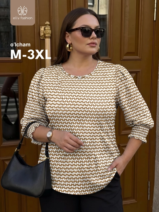 Ayollar uchun bluzka, 42-52 o‘lchamlarda - EllyFashion - 