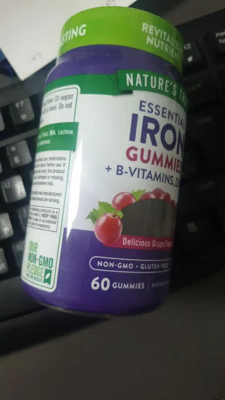 Nature's Truth Temir (Iron) + B-Kompleks va Sink, 60 ta vegan marmelad