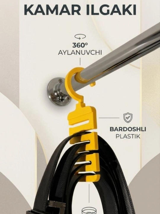 Galstuk va kamar uchun organizer ilgich 5/6 qavatli, 360° aylanuvchi