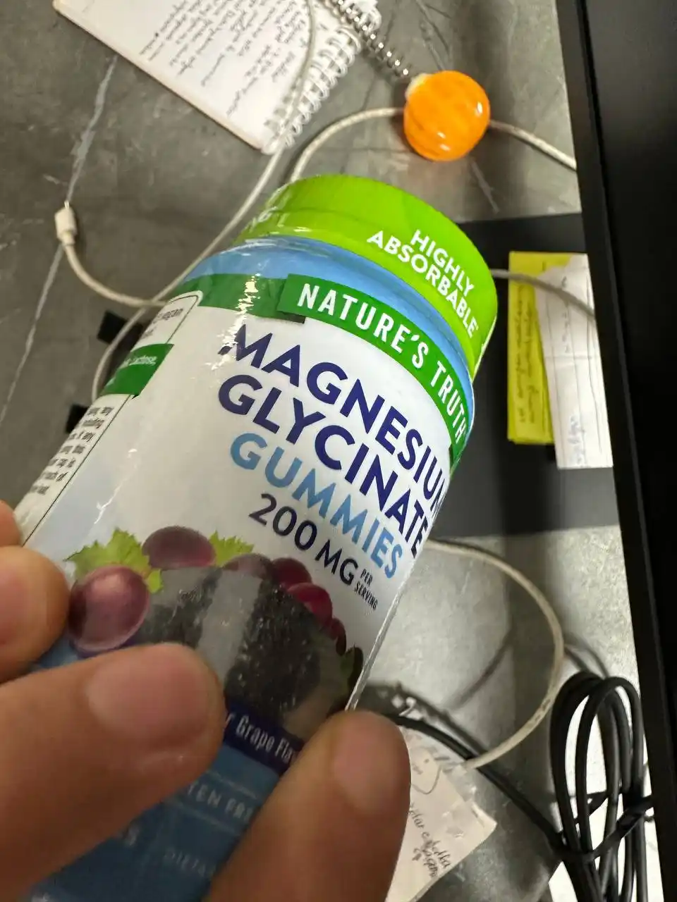 Magniy Glitsinat Nature's Truth, asab tizimi va xotirjam uyqu uchun marmeladlar