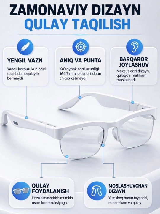 F-01 VA XG89 Bluetooth Smart Audio Glasses — сочетание технологий и стиля