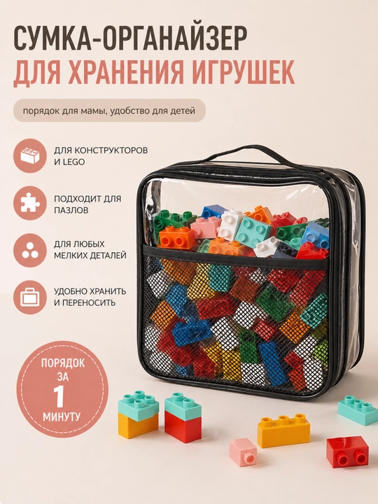 Органайзер для хранения конструкторов Lego, Minecraft - 