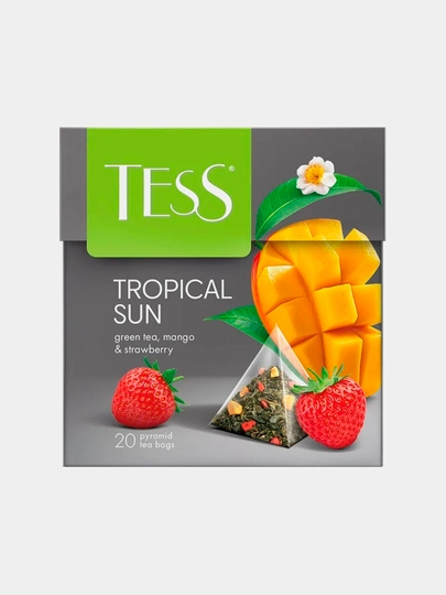 Чай зеленый TESS TROPICAL SUN, 1,8 гр х 20 пирамидок — TESS-TZCTS