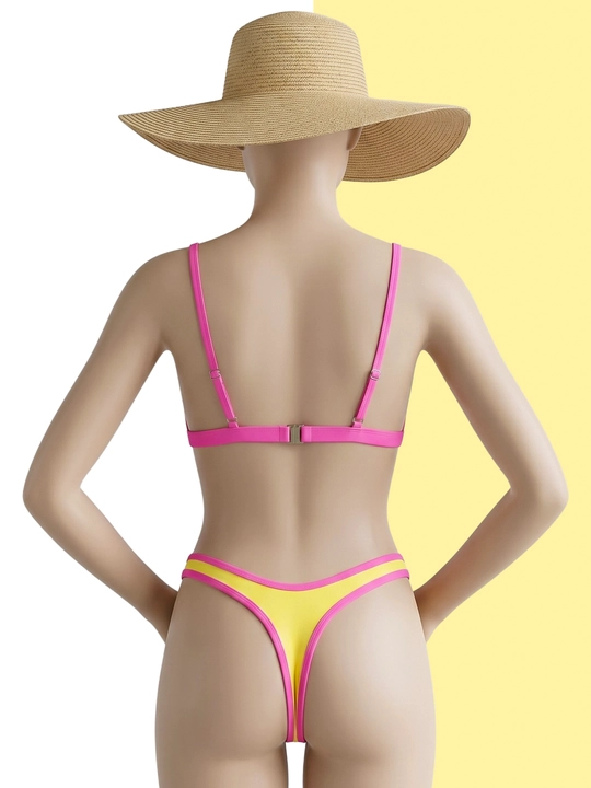 Ayollar bikinisi stringi trusikli, alohida cho‘milish kiyimi, retro uslubda