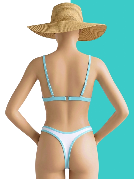 Ayollar bikinisi stringi trusikli, alohida cho‘milish kiyimi, retro uslubda