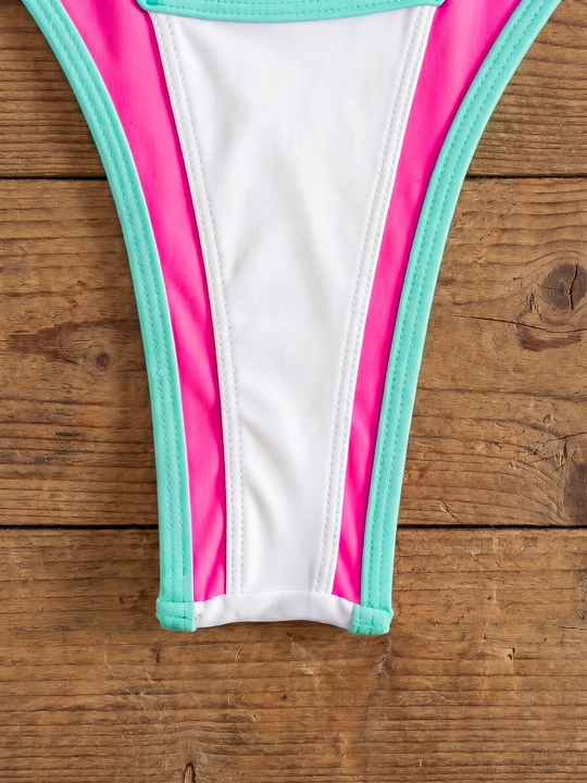 Ayollar bikinisi stringi trusikli, alohida cho‘milish kiyimi, retro uslubda