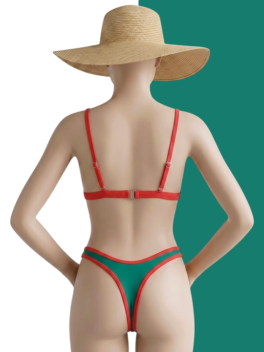 Ayollar bikinisi stringi trusikli, alohida cho‘milish kiyimi, retro uslubda