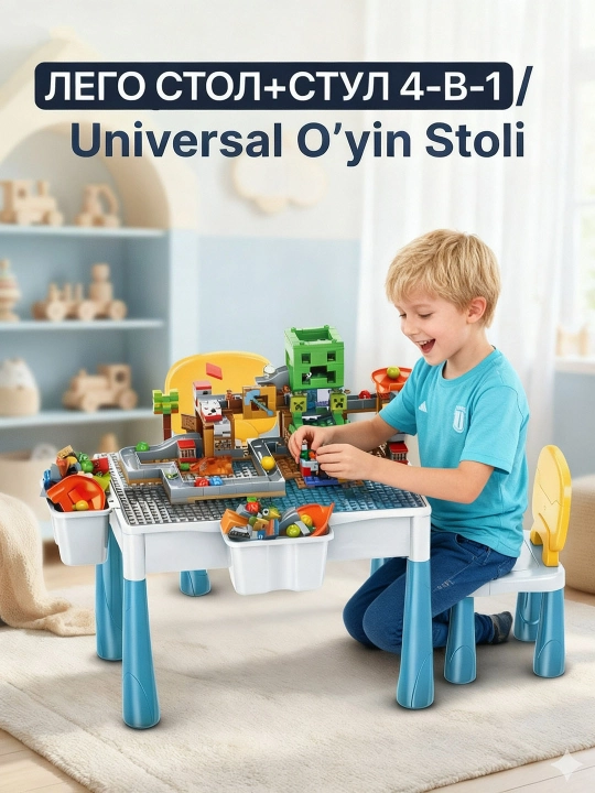 Konstruktorli LB+ Building Block Study Table bolalar stoli - 