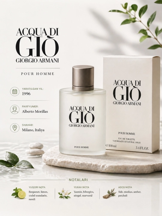 ACQUA DI GIO, Giorgio Armani, уникальный и свежий парфюм для мужчин, 100мл - 