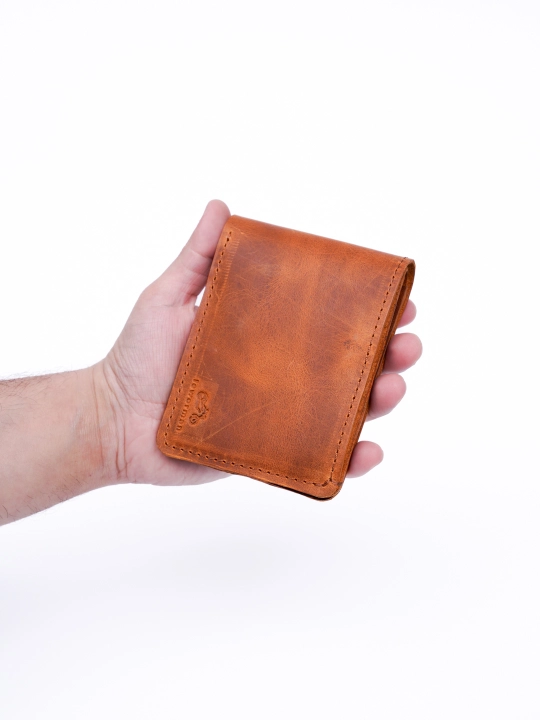 Erkaklar uchun tabiiy charmdan tikilgan turli rangdagi 22 × 12 × 9 sm li hamyon