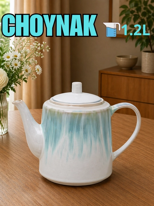 Choynak baquvat chinnidan va zamonaviy dizaynda, 5 xil rangda, "Premium AP", 1.2 litr - 