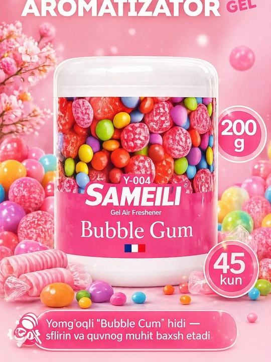Avtomobil va xonadon uchun gel ko‘rinishidagi havo xushbo‘ylantirgich Sameili, 200 g - 
