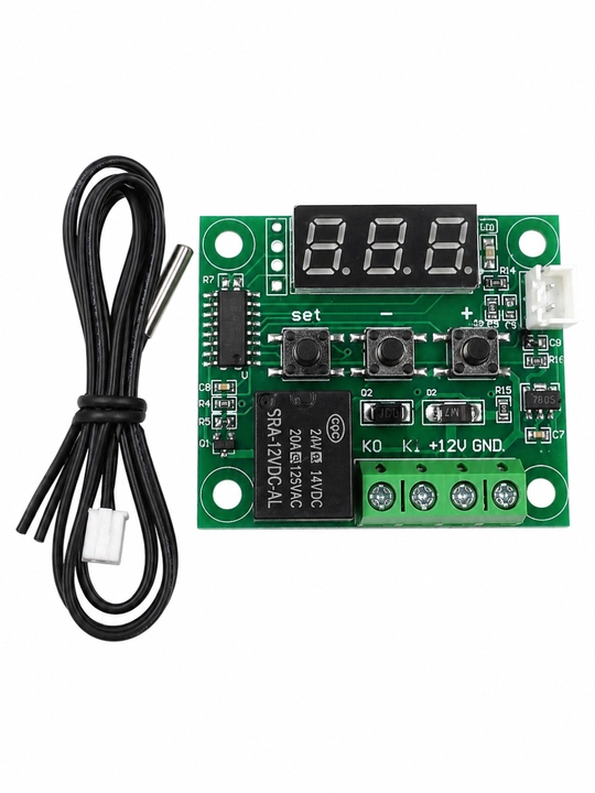 W1209 12V raqamli datchikli termoregulyator, 10A rele, -50~110°C haroratli termostat