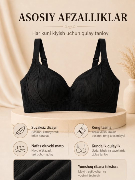 Ayollar uchun choksiz byustgalter simsiz yumshoq lifchik top bazaviy ichki kiyim qulay