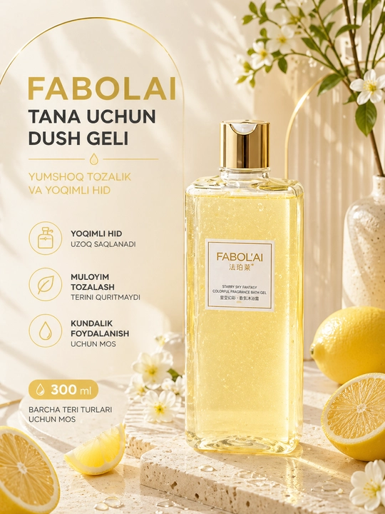 FABOL'AI hidli dush geli, kundalik foydalanish uchun, terini tozalaydi, 500 mla - 