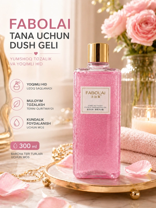 FABOL'AI hidli dush geli, kundalik foydalanish uchun, terini tozalaydi, 500 mla