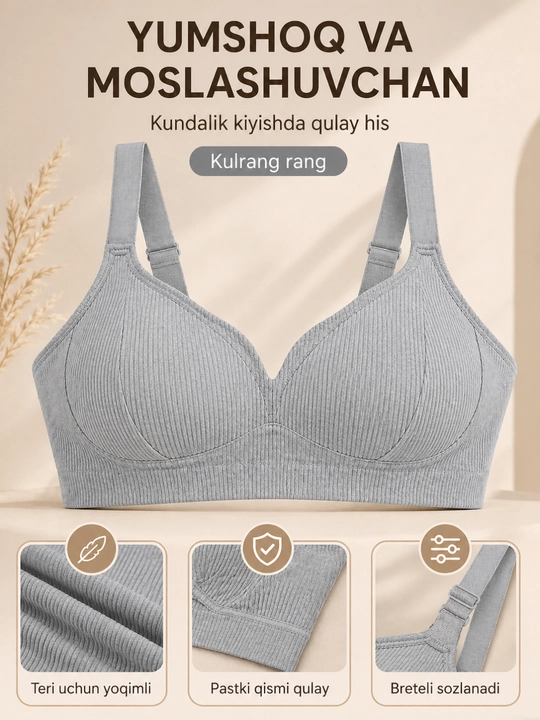 Ayollar uchun choksiz byustgalter simsiz yumshoq lifchik top bazaviy ichki kiyim qulay