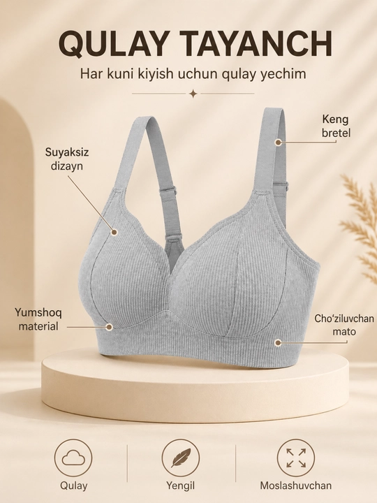 Ayollar uchun choksiz byustgalter simsiz yumshoq lifchik top bazaviy ichki kiyim qulay