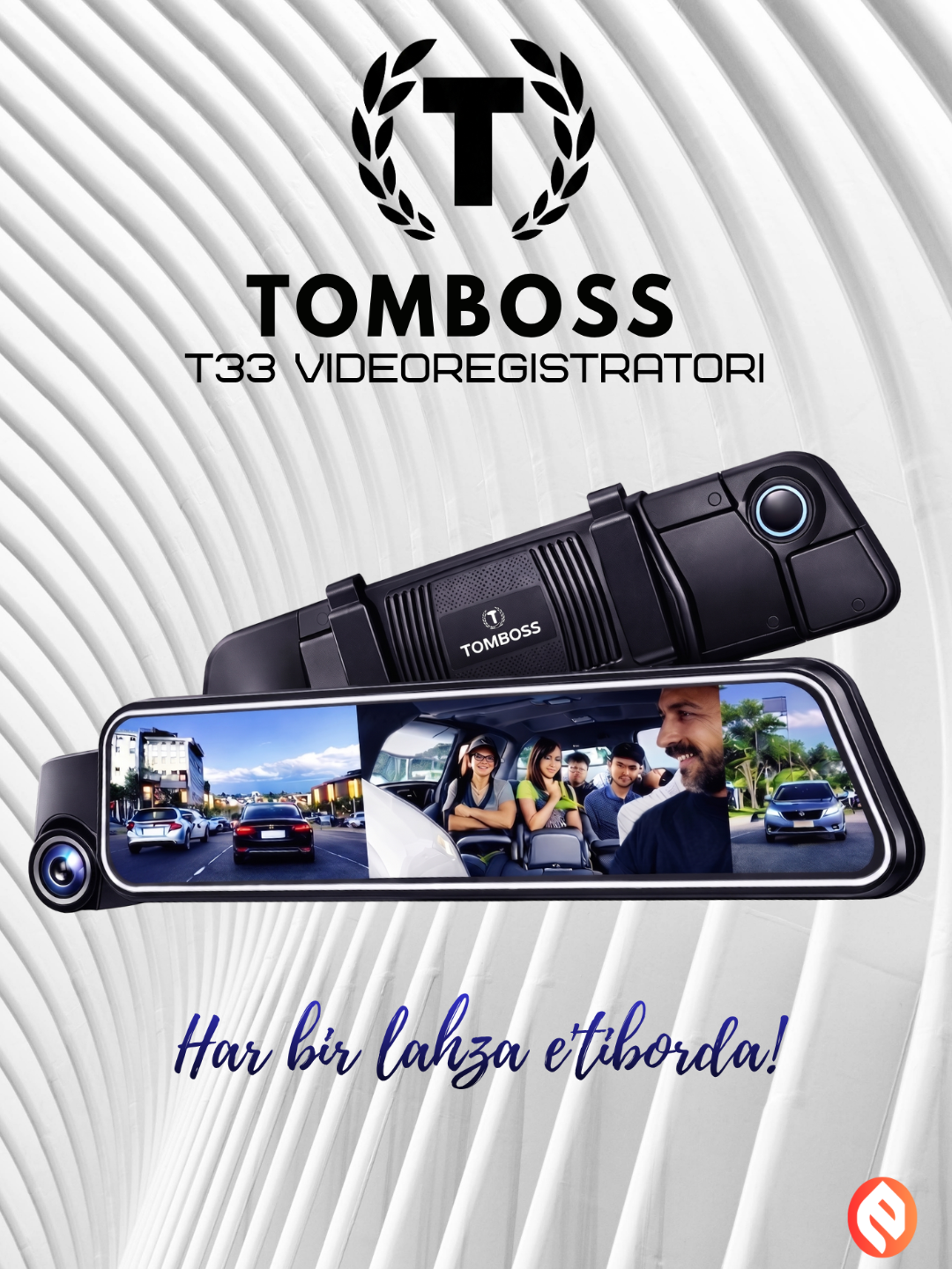 Видеорегистратор, 3-х камерный, TOMBOSS, T33, FULL HD экран, WI-FI, GPS - 