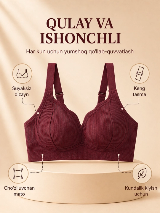 Ayollar uchun choksiz byustgalter simsiz yumshoq lifchik top bazaviy ichki kiyim qulay