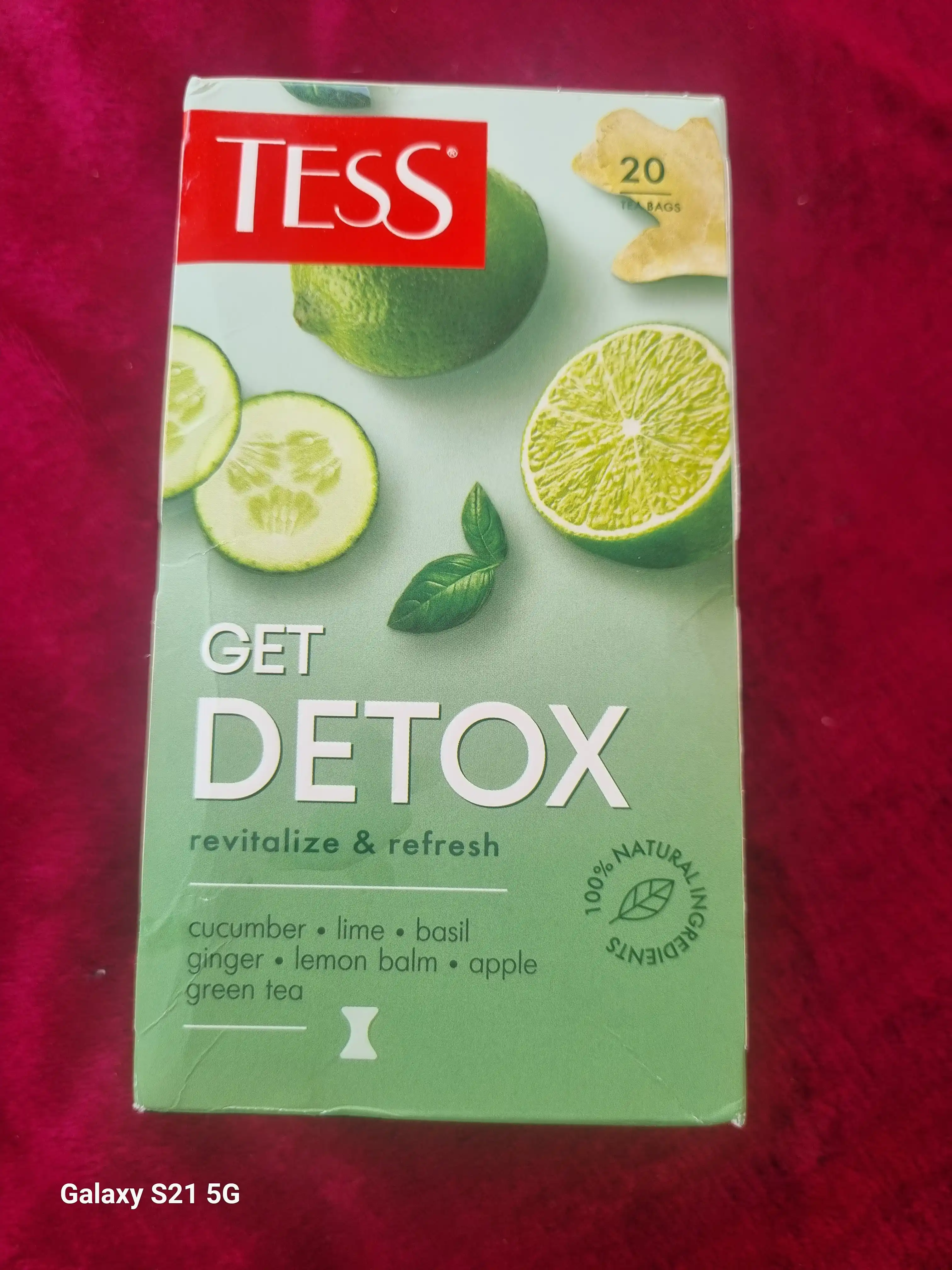 Чай зелёный TESS Get Detox с добавками 1,5гр*20 пакетиков