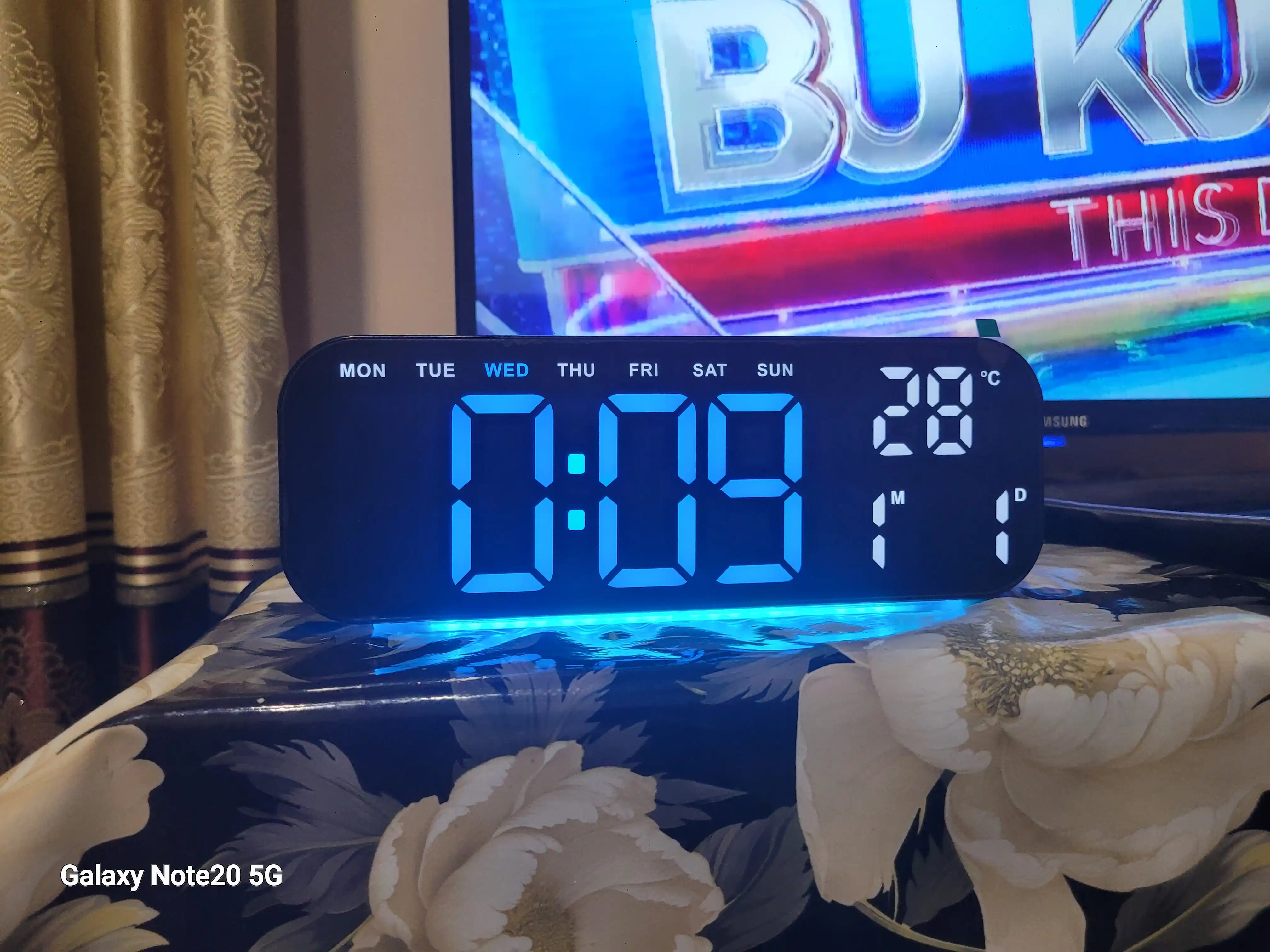 LED elektron stol soati budilnik, sana va temperatura