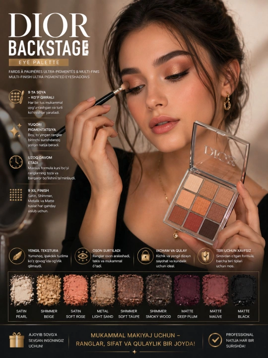 Dior Backstage Eye Palette (ko‘z uchun ten palitrasi)