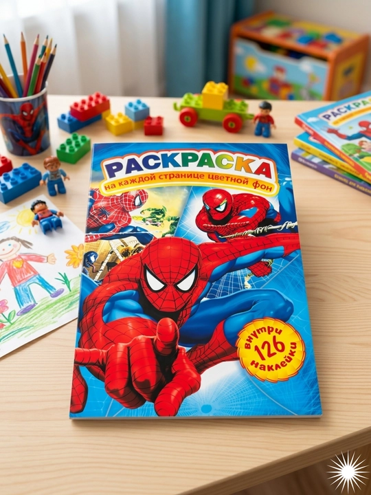 Bolalar uchun stikerlar bilan bo‘yash - 126 ta stiker, 3+ - 