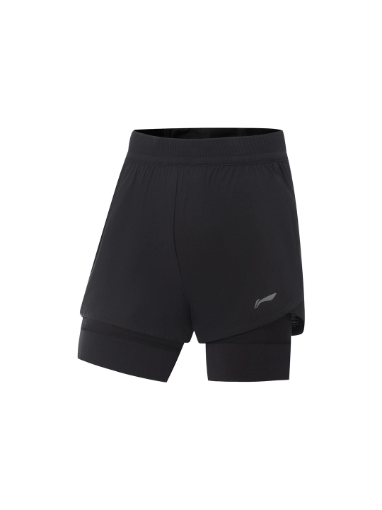 Шорты Li-Ning AKSV092 2-в-1 для бега и тренировок с AT DRY, легкие и дышащие - 