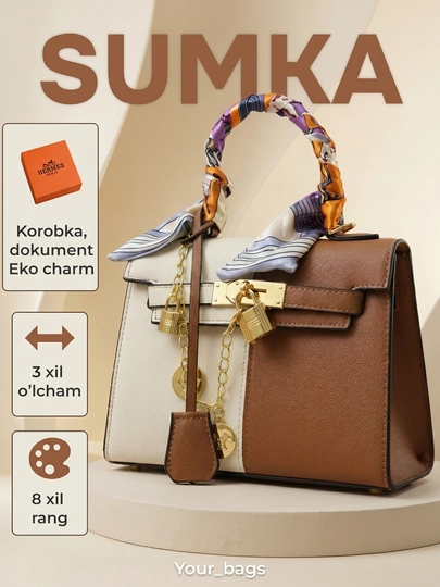 Женская сумка в стиле Hermes, подходящая для повседневного использования — BAGAZIZ-ERMES3X-ТРАКОТ-28SM