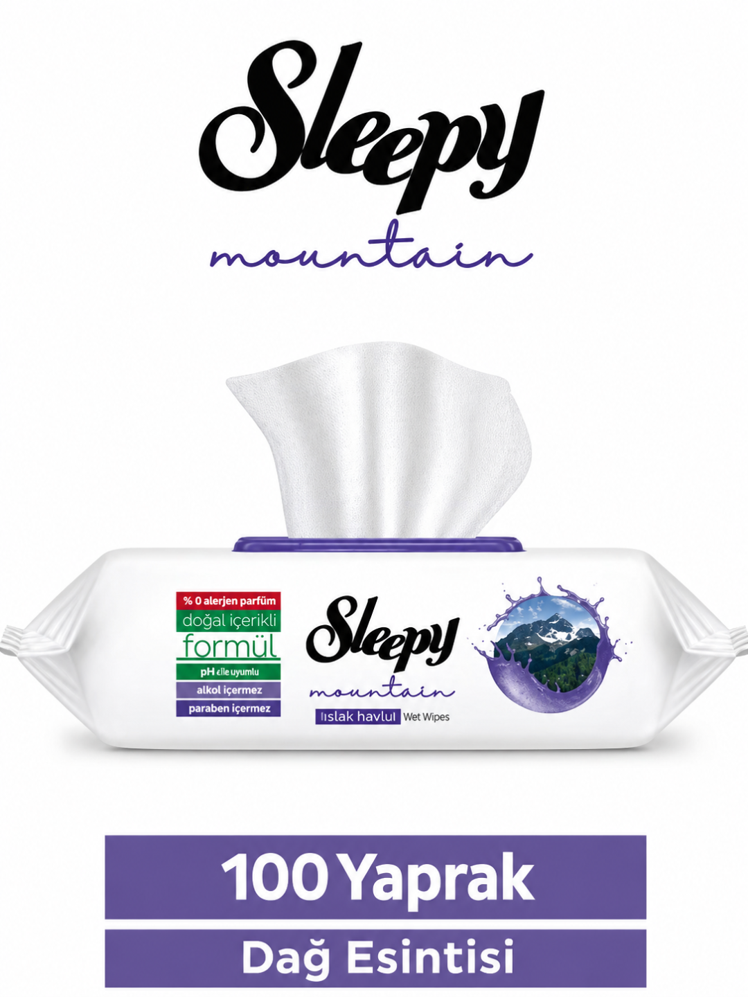 Sleepy xushbo‘y hidli sirkali nam salfetkalar, tozalash uchun nam salfetkalar, 100 dona