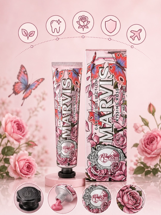 Marvis Garden Collection tish pastasi 75 ml Oqartirish va yangi nafas | Lily Rose - 