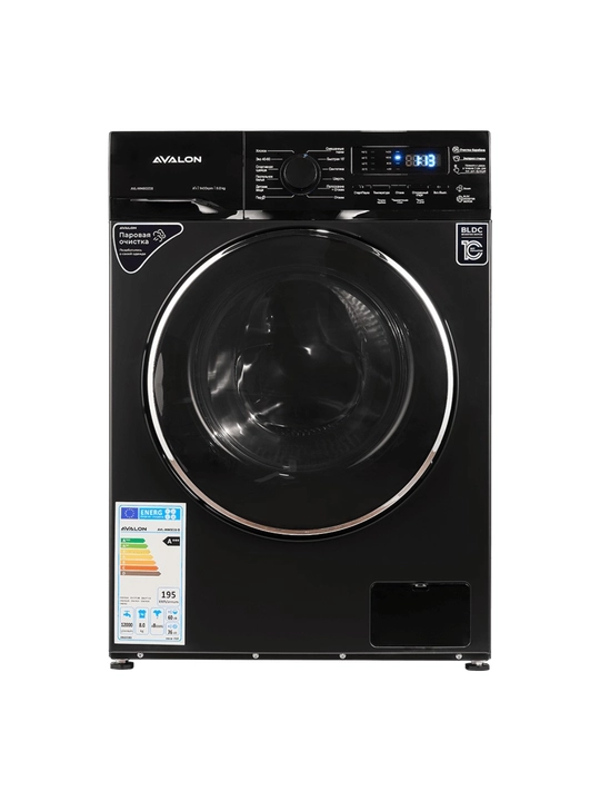 Стиральная машина Avalon AVL-WM 8020 B, 8 кг, инвертор, черная, фронтальная, паровая - 